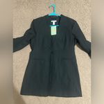 H&M collarless cinched waist black blazer Photo 1
