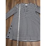 Akris Punto  Striped Long Sleeve Tunic Top Black White Button‎ Detail US 4 Photo 5
