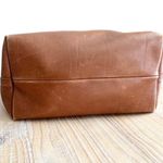 Madewell The Medium Transport Tote Saddle Brown Leather Detachable Green Strap Photo 2