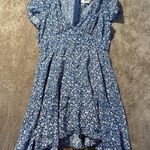 Princess Polly  Womens Sz 4 Small Dress Sting Mini Lined Blue Floral Zip Short Photo 0