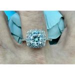 2 carat Moissanite Square Cut Ring with Moissanite Accents Size 7 Silver Photo 6