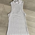 EXPRESS High Collar Sleeveless Key Hole Back Striped Shirt Photo 0