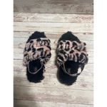UGG  Fluff Yeah Leopard Slippers Women's Size 5.5 6 Kids 4 Fluffy Pink Black Photo 2
