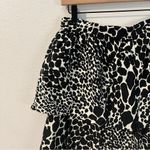 Who What Wear Black & White Animal Print Tiered Ruffle High Rise Midi Skirt 6 Photo 1