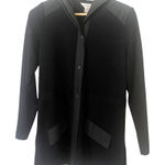 Misook  Black Snap Up Hooded Long Sleeve Jacket Size‎ XS Photo 0