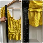 Line and Dot  Crepe Elena Front Ruffle Back Smocked Detail Coquette Top Medium Photo 9