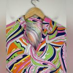 Icikuls Mock Neck Long Sleeve Mesh Cooling Sun Shirt Retro Swirl Women’s Sz M Pink Size M Photo 4