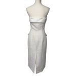 MARIANNA SENCHINA Diana Dress in White Medium New Womens Tweed Midi Photo 6