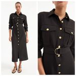 Veronica Beard NWT  Jaden Shirtdress Size 6 Black with Gold Button Detail Photo 1
