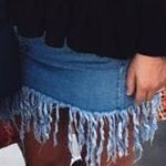 Forever 21 Fringe Denim Skirt  Photo 0