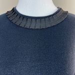 French Connection  Mini Dress 6 Navy Black Metallic Shift‎ Bell Elbow Sleeve Photo 6