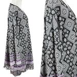 Free People Retro 70s Bohemian Poncho Sweater Tunic Top Fringe Small Oversized Photo 6