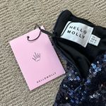 Hello Molly Navy Blue Sequin Mini Dress Photo 2