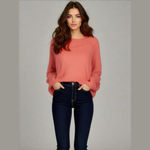 ZARA  Knit Sweater Woman's Small‎ Orange Oversized Winter Reversed Seams Photo 1