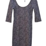 Le chateau Black & White Fitted Bodycon 3/4 Sleeve Scoop Neck Dress Size Small Photo 0