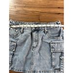 Juniors' Harper & Ivy Mini Light Wash Denim Cargo Skirt Sz Small Blue Photo 6