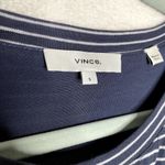 Vince  Classic Short Sleeve Stripe Side Tie T-Shirt Mini Dress Blue White Small Photo 4