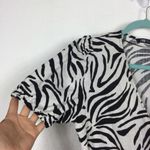 ZARA Zebra Print Puff Sleeve Linen Wrap Mini Dress Small Photo 7