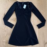 Windsor  Mini Dress Long Sleeves Sweetheart Neckline Size XS Black Photo 0