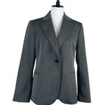 United Colors Of Benetton Benetton Blazer One Button Notch Lapel Classic Charcoal Gray Women’s Size 12 Photo 0