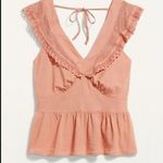 Old Navy NWT ruffled crochet peplum top small Photo 0
