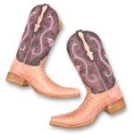 NWT El General Pink Caiman Pointed Toe Boots Women’s Size 8 Embroidered Western Photo 6