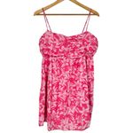 Charlie Holiday  sz 8 Madonna Linen Cotton Mini Dress Ruched Tropical Floral Photo 2