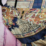 Umgee  FLORAL PAISLEY ANIMAL PRINT SHEER OPEN FRONT KIMONO CARDIGAN MEDIUM Photo 2