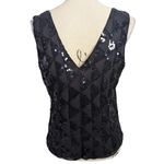 DKNY Vintage  Silk Sequin Sheer Cami Tank Top  Black Size Medium Photo 2