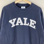 Champion Vintage 90’s Navy Blue White “YALE” Reverse Weave Crewneck Pullover Photo 2