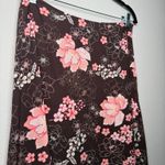 Anthropologie Vintage Brown and Pink Floral Middi Skirt Photo 1