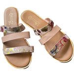 Rouge Helium Metallic Floral Slip On Sandals Photo 0