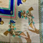 Horse Print Scarf PINK, gray & BLUE EQUESTRIAN PRINT SQUAR SILKy SCARF 35/35 Multiple Photo 6