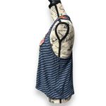 Free People  Blue Embroidered Faux Wrap Frida Tank Top Striped Boho Fairy X Small Photo 6