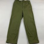 Madewell Olive Poplin Canvas High Rise Ankle Pant 4 Photo 0