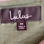 LuLu’s Linen Blend Olive Green Women's Dress Size M Photo 3
