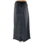 Stradivarius  Women's Black Washed Split A Line Maxi Denim Jeans Skirt Size 12 Photo 2
