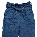 Anthropologie Pants Women’s O Teal Ellie Embroidered Belted Barrel Leg Utility Photo 3