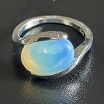 Natural opal stone S925 silver ring size 8 Photo 0