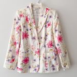 Chadwick's  Women's Vintage Spring Floral Linen Boyfriend Blazer Size 6 Photo 0