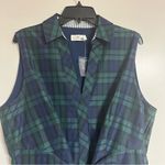 Vineyard Vines Women’s  Green & Blue Plaid Shorts Romper Tie Front Size 16 Photo 1