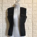 Venus ‎ studded pleather open front vest with zipper back size 2 Photo 5