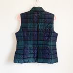 Coldbrook Essentials Navy Blue Green Plaid Puffer Vest Medium Photo 4
