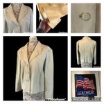 Vintage Leather USA ladies white leather Retro coat jacket size medium Photo 1