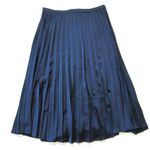 J.Crew NWT Pleated Midi in Navy Blue Satin A-line Flared Skirt 4 $98 Photo 1