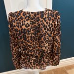 Tahari  leopard print peplum long sleeve blouse Photo 1