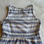 Beach Lunch Lounge Striped Ayesha Dress Womens Sz S Linen Blue Sleeveless Photo 6