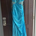Light Blue Floor Length Prom/ Evening Gown With Jewels Size 8 Photo 0