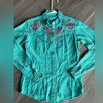 Panhandle slim turquoise embroidered western Button Photo 0