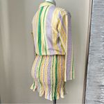 ZARA  Stripe Shirred Ruffle Hem Fitted Dress Size XS Photo 9